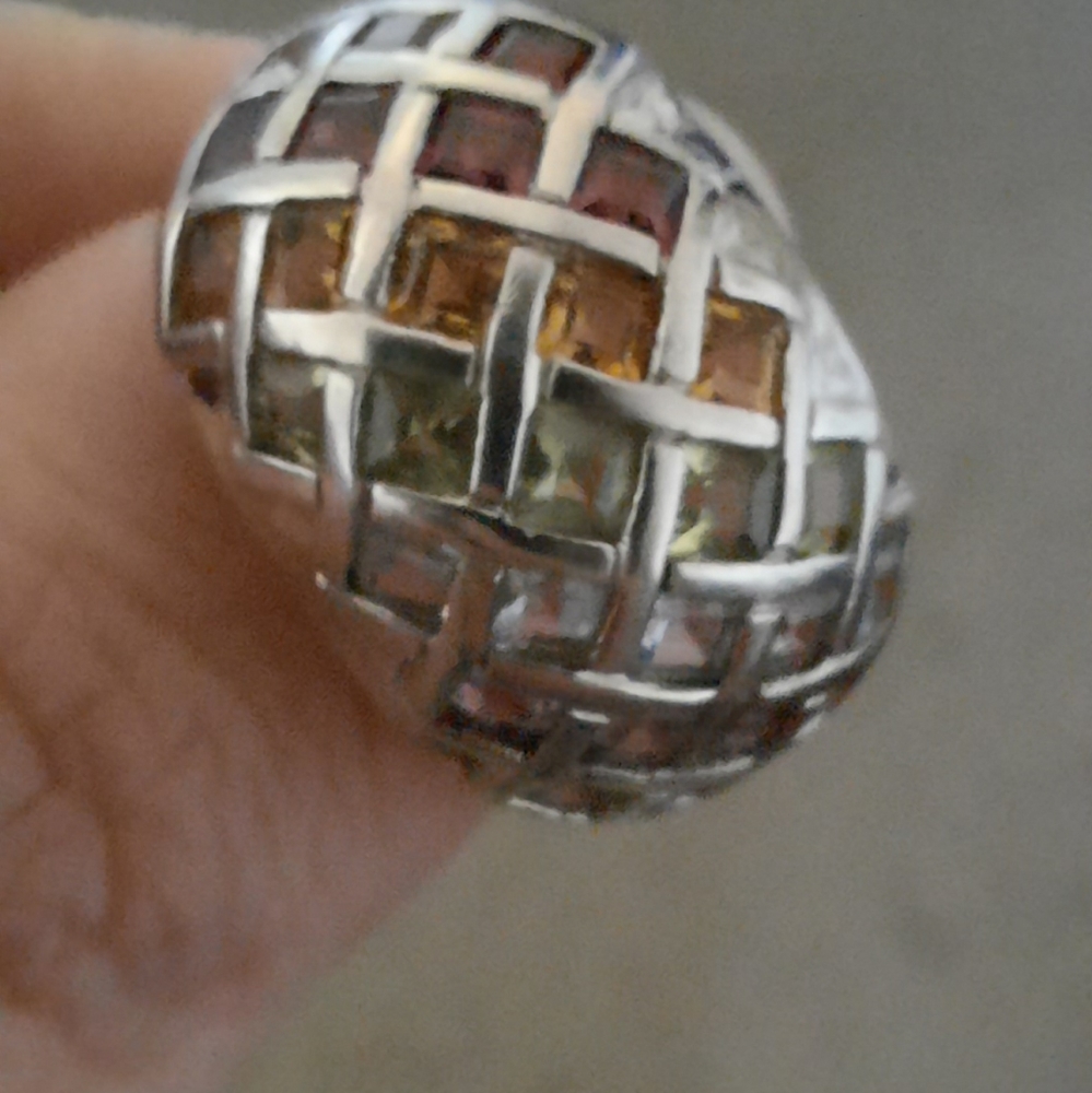 Rainbow Cocktail Statement Ring - image 7